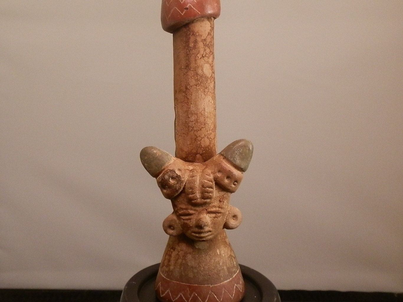 Aztec Style Clay Flute. Post Columbian. Early 1900's