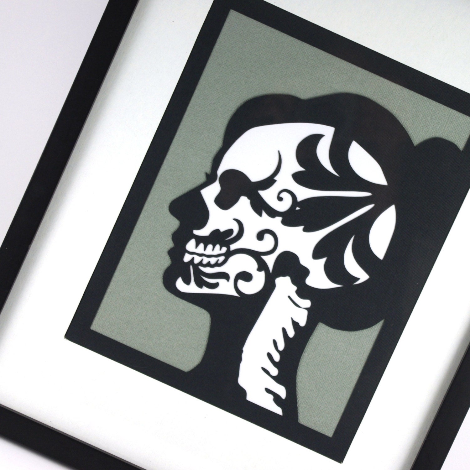 X-Ray Silhouette - Custom Portrait - Sugar Skull - Day of the Dead - Dia de los Muertos - Personalized Calavera