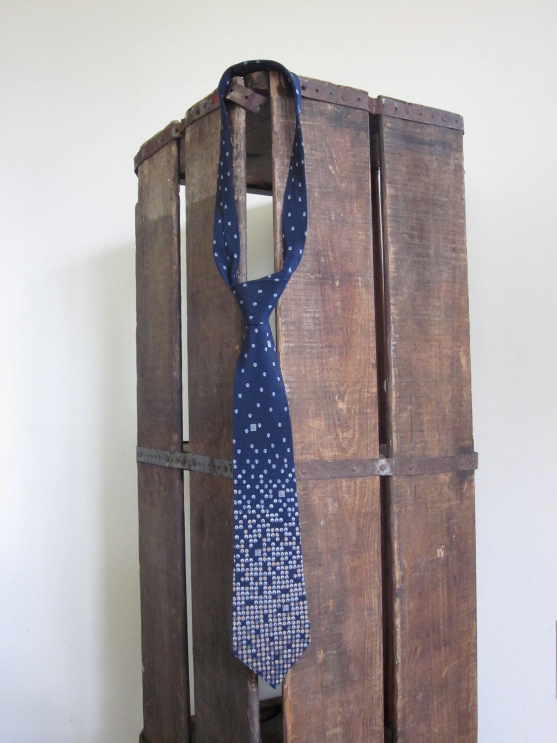 Lanvin / Lanvin Tie / Silk Tie / Mens Ties / Fathers Day / Navy Blue Tie / Designer Ties / Polka Dot Tie / 1970s / Mens High Fashion