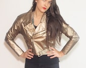 15% OFF COUPON SPRINGCLEAN 80s pure gold cropped biker jacket
