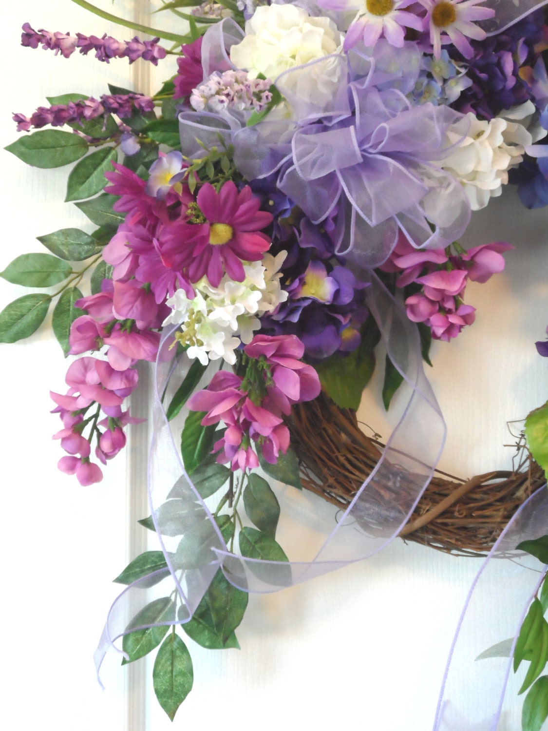 Vibrant Mixture of Purples Spring Summer Wreath for sale