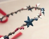 Blue Stars and Berries Hair Crown. red white blue, Hair Accessories, 4 of july, four, backyard wedding,  Twinkle.