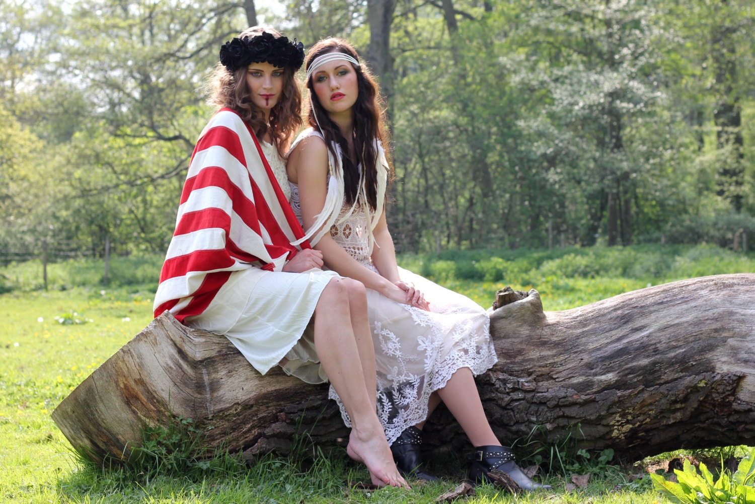 Festival Leather and Feather Headband