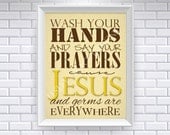 Jesus and germs are everywhere... Typography Art, various sizes