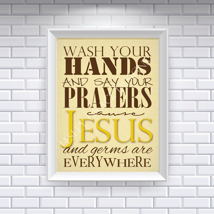 Jesus and germs are everywhere... Typography Art, various sizes