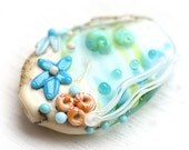 Beach lampwork bead, handmade glass focal - SRA, by MayaHoney