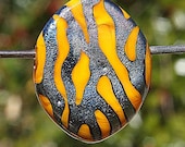 Trails on the Ellipse Handmade Lampworked Glass Bead OOAK