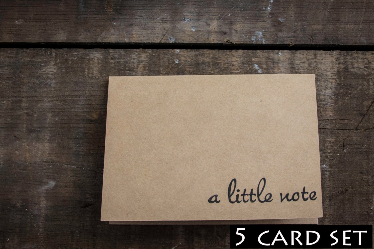 Simple Card - A Little Note - Set of 5 - Hi - Paper Goods - HandMade Card - Blank Greeting Card