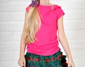 Chiffon girls skirt ' GREEN BUBBLE' 2T 3T 4T girls 5 6 -Ready to ship- ruffled kids skirt