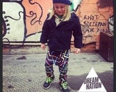 Metro lines pattern. Hammer Pants. Eco-friendly Bamboo/Organic cotton. Children size 98