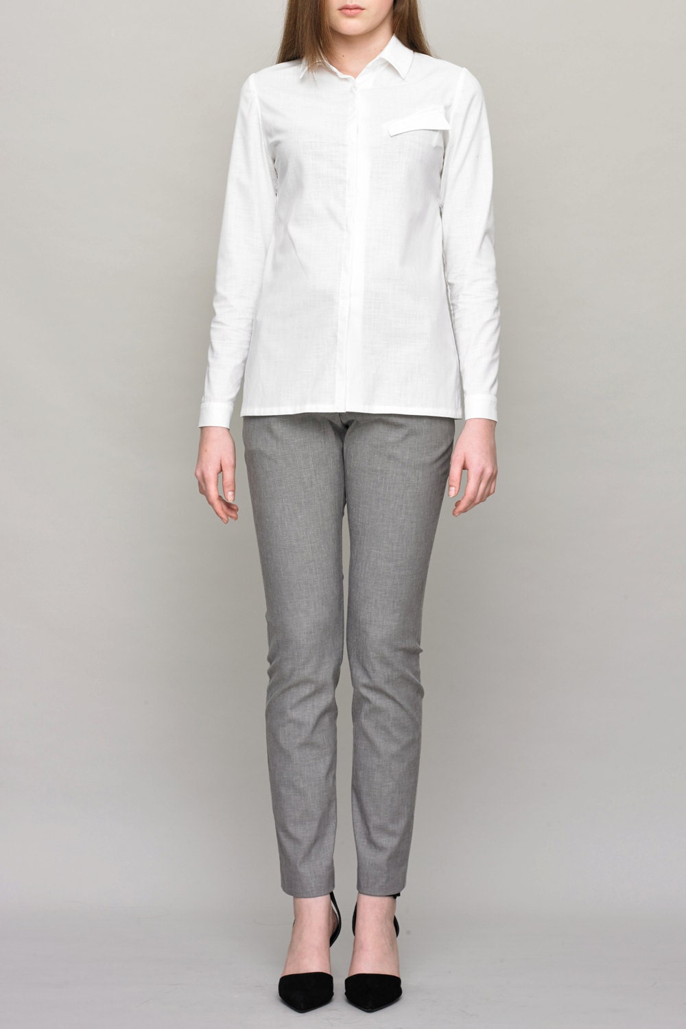 Cotton Shirt with Pocket-Birthday Gift-Mother Day-Gift for her-Present for Women-Cotton Shirt-White Shirt-Women Shirt