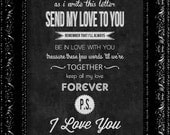 The Beatles - PS I Love You -  Vintage Retro Geekery Inspired - Collage Art Print -  8x10 Art Print Poster