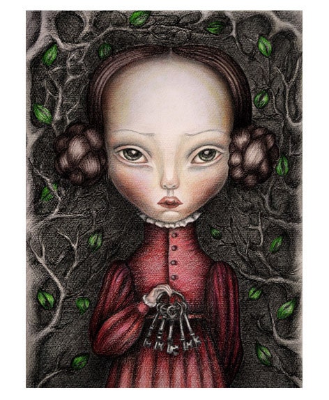 THE KEY KEEPER Art Painting A4 (8" x 11") Print By Odd Princess