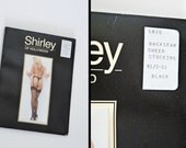 1990s deadstock back seam nylon STOCKINGs by shirley of hollywood in sheer black