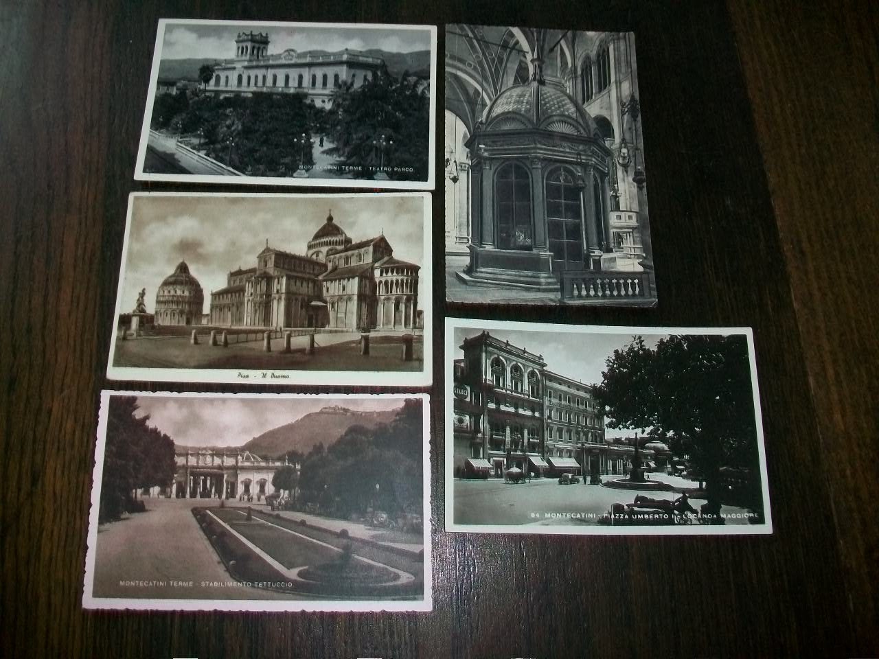 5 Vintage Postcards Scenes of Montecatini RPPC Unused 1930s