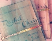 Wedding Invitations Tulle Peach Teal Mint Pink Gold Sequins