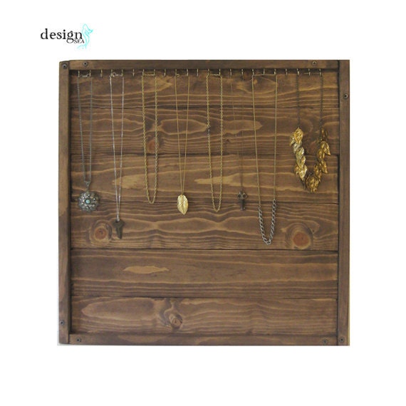 Jewelry Organizer // Necklace Storage Display  // Wall Rack // Handmade Wall Storage // Eco-Friendly Home Decor // Reclaimed Wood
