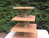 Reserved listing for Magnolia Cupcake Stand Rustic Wedding Decor Log Slice 4 Tier