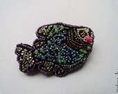 Over-sized  concept colorful bead two finger statement ring "The Silver Hatchetfish" Winter 2013 - READY TO SHIP