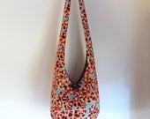 Geometric Spheres Hobo Bag, Sling Bag, Circles, Gray, Maroon, Coral, Pink, Hippie Purse, Cross Body Bag