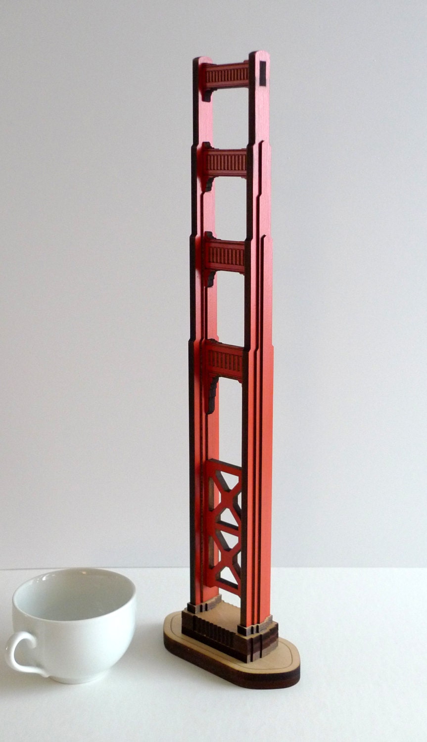 Golden Gate Bridge Tower in Basswood
