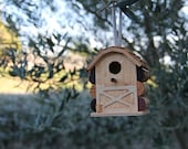 Little Barn birdhouse, wood and wine corks
