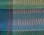 Handwoven Tea Towel- Midnight Teal Stripes