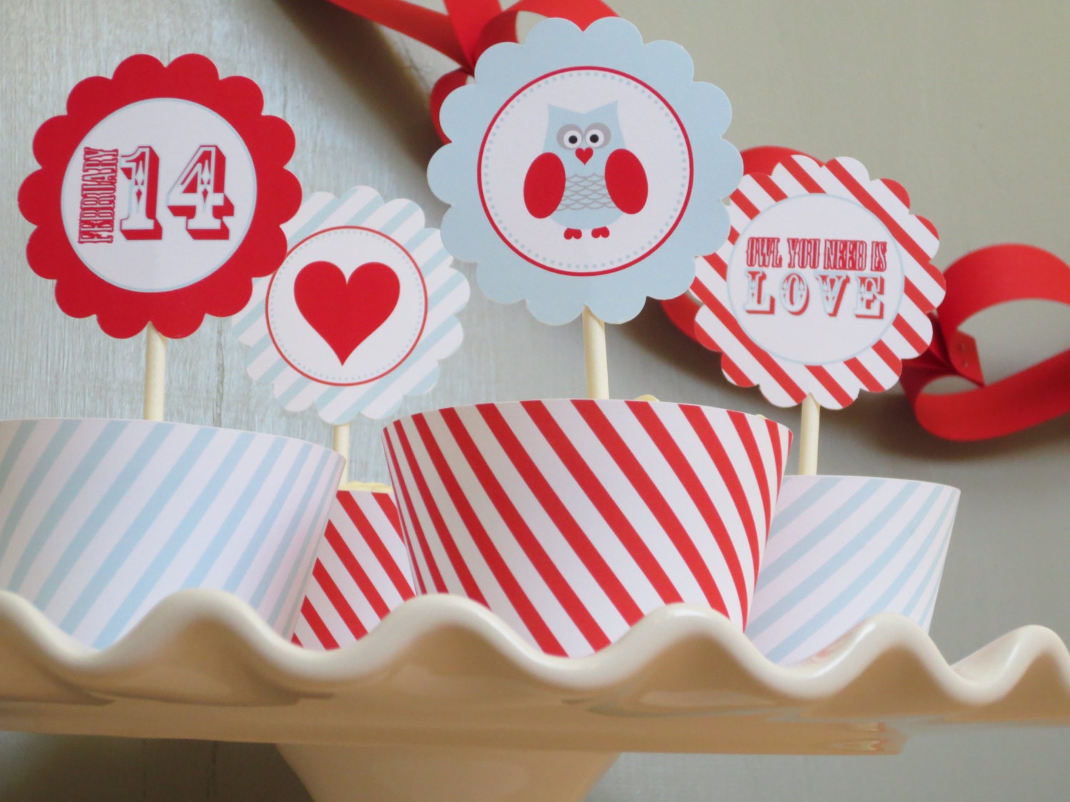 INSTANT DOWNLOAD: Owl Valentine DIY Printable Party Squares
