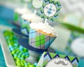 Little Man Mustache Bash Cupcake Toppers - Mustache Birthday - PRINTABLE Party Logos Il_170x135