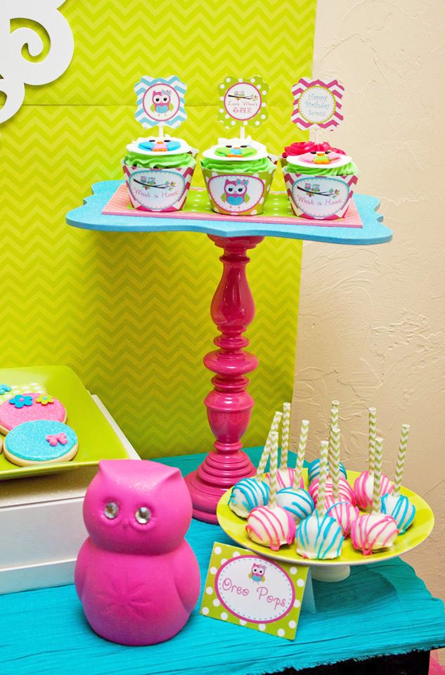 Owl Cupcake Toppers - Owl Birthday Party - PRINTABLE Party Logos - Chevron Cupcake Il_170x135