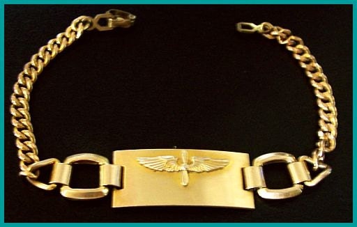 Vintage Bracelet Pilots Wing Emblem Signed Kesterman 1/20th 12K Gold Filled Link Style 7" VG