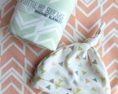 Baby Blanket, Ikat Braid in Seafoam, Little Hip Squeaks Spring Collection, Ready to Ship Baby Gift