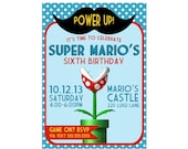 Custom Birthday Party Invite - Mario Invitation - Mustache - Super Mario - Party Supplies