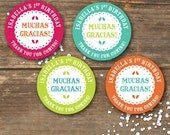 Fiesta Favor Tags or Gift Stickers - DIY Printable - Fiesta