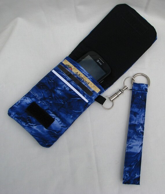 Blue Cell Phone Wallet Case Quick Release Key by adfabinidaho
