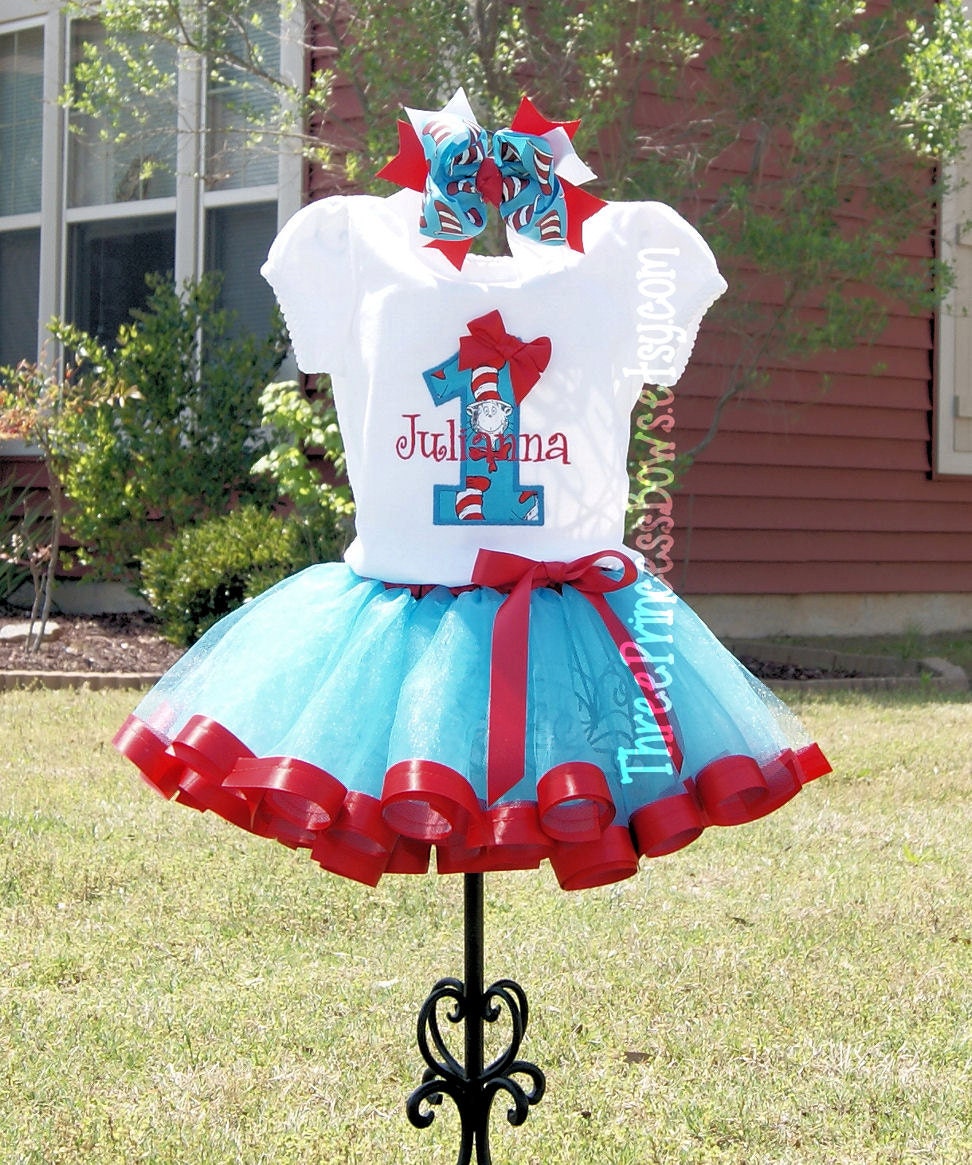 Dr Seuss Cat in the Hat  Ribbon Trim Tutu TUTU ONLY