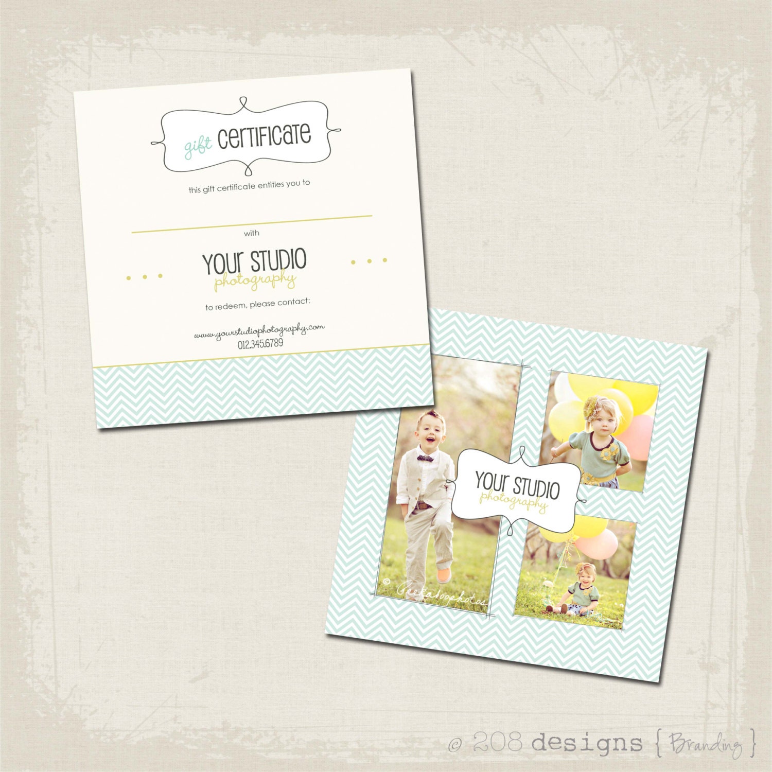 INSTANT DOWNLOAD - Photography Gift Certificate Template for Professional Photographers - Faye Collection