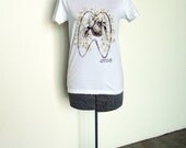 Women's TEE of original ILLUSTRATION "Baby's Breath"-- unique and wearable art
