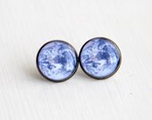 Earth Stud Earrings, Planet Earth Studs, Solar System Earrings, Space Earrings, Astronomy