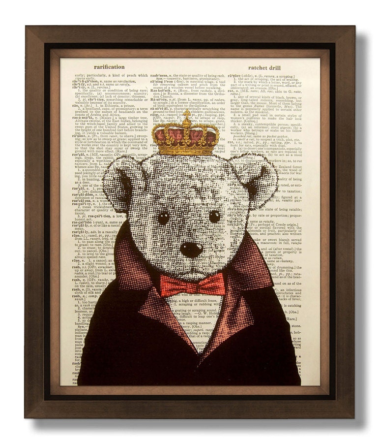BEAR GIFT, Teddy BEAR Art Print, Bear Print, Bear Decor, Bear Nursery Bear Illustration Bear Painting Bear Wall Art Bear Drawing - Bear King