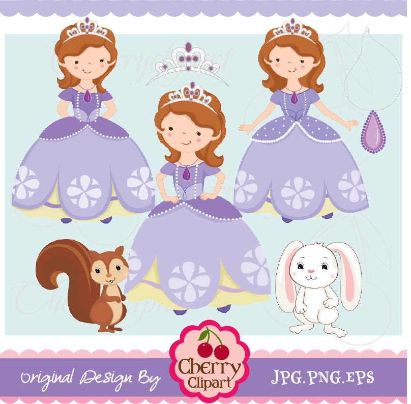 Fairytale Princess 3 -Sofia  Princess- Princess Digital Clipart Set for-Personal and Commercial Use