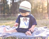 Boys Ecru Brown Green Light Blue and Navy Cotton Newsboy  Hat - Baby Toddler Child Size Great Photo Prop