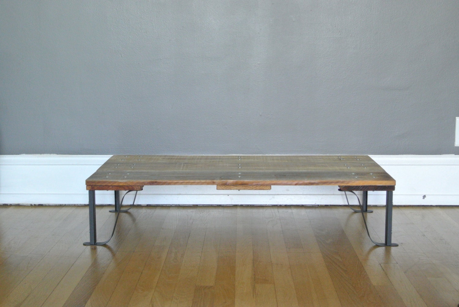 Reclaimed Wood Industrial Low Coffee Table