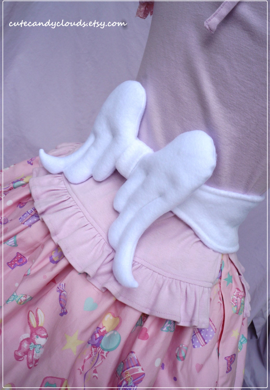 Angel wings soft ribbon tie belt angelic