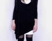Draped Hooded Cardigan