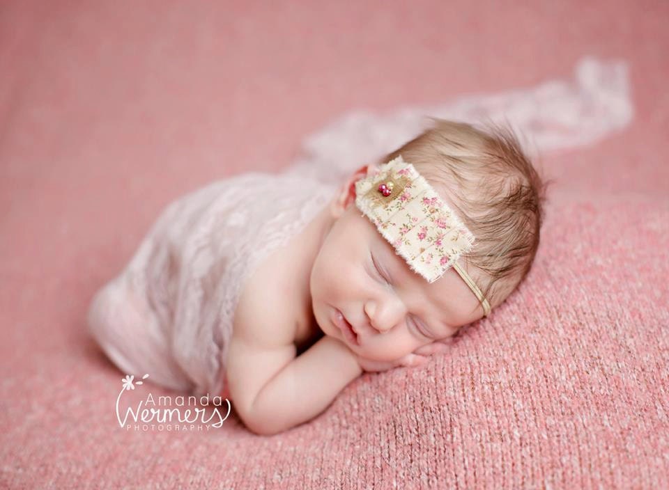 Vintage Floral Pleated  headband, baby headbands, newborn headbands, shabby chic headbands, photography prop, beige  headbands