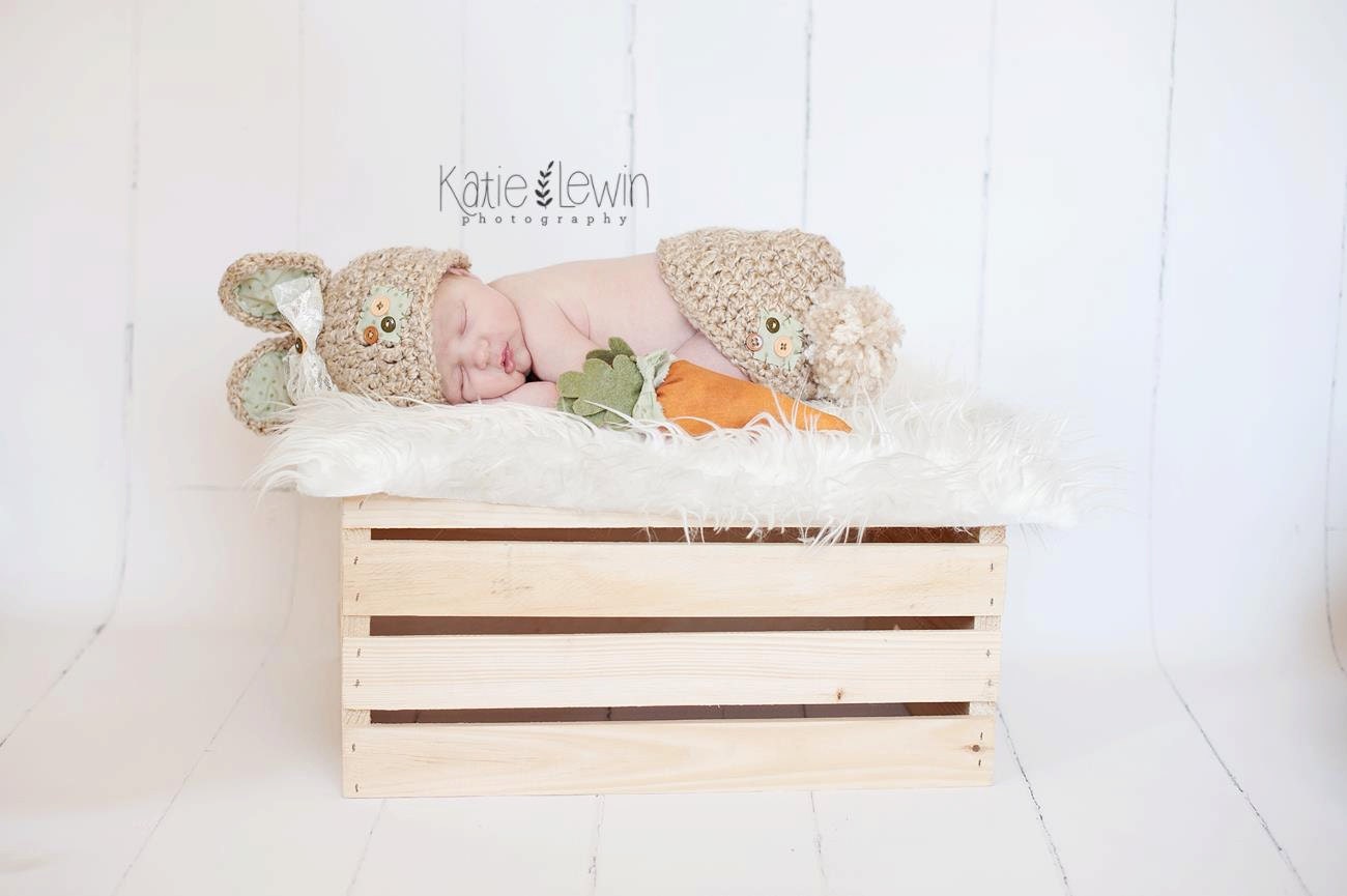 Baby Bunny Hat & Tushy Cover - Photo Prop