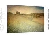 24 x 36 Valley Photo on Canvas, Landscape Grasses Trees Hills, Vintage Feel Photo on Canvas. Large Art Signed.