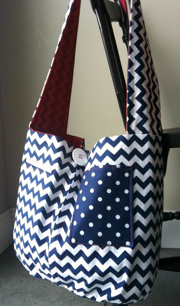 The Betty- Reversible Modern Canvas Cotton Hobo Sling Bag Purse