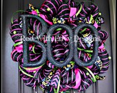 Halloween Wreath, Deco Mesh Wreath, Mesh Wreath, Orange Wreath, Black Wreath, OOAK Wreath, Halloween